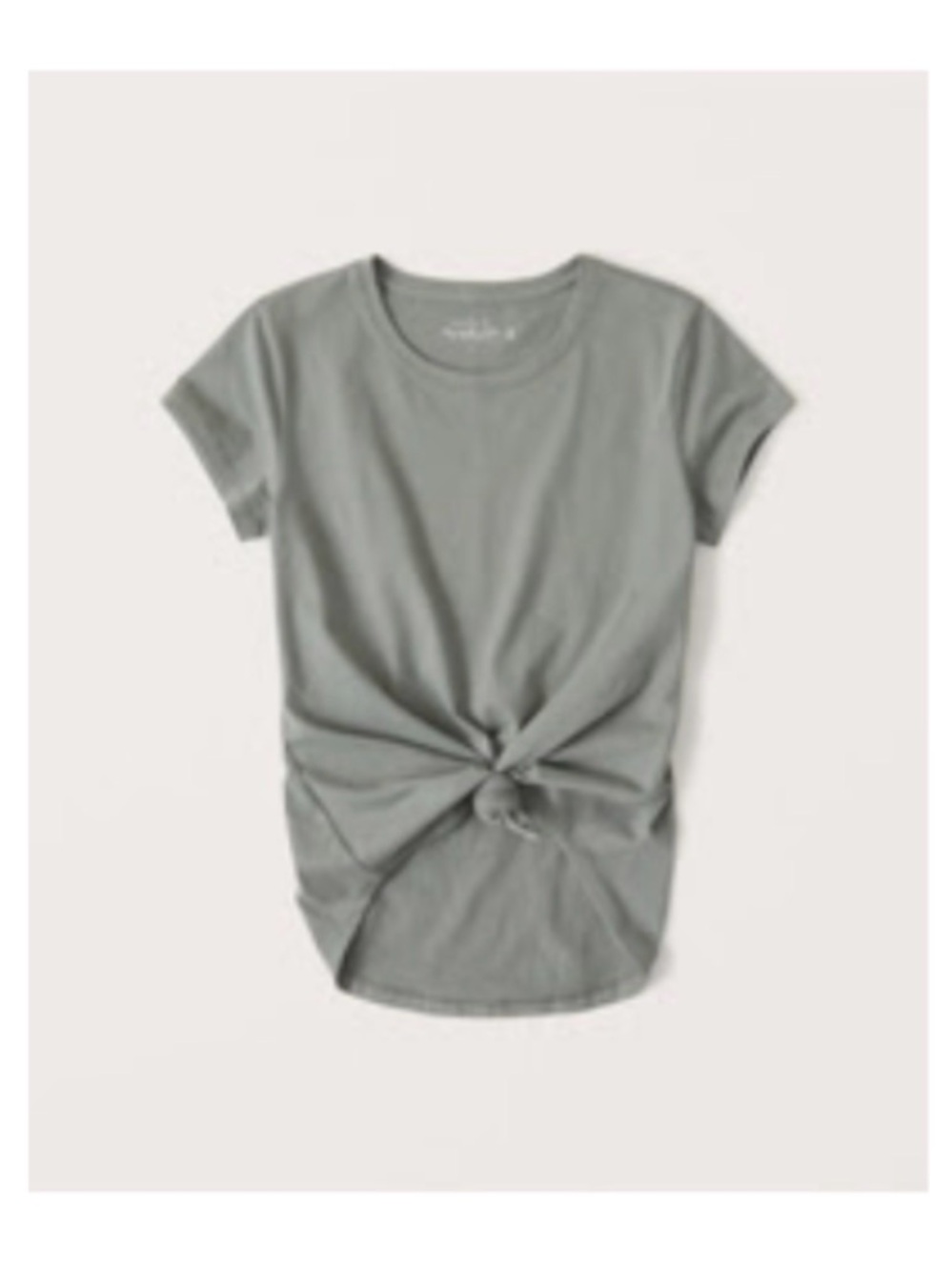 Abercrombie & Fitch Knot-Front Short Sleeve Tee - Gray
